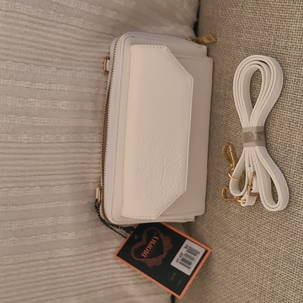 Diophy white clutch bag